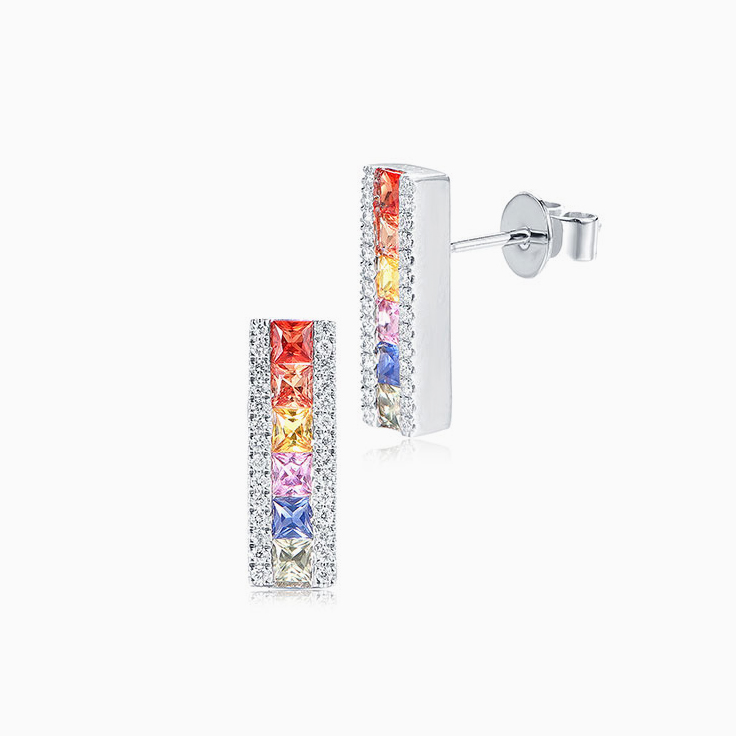 Multi Colour Sapphire Stud