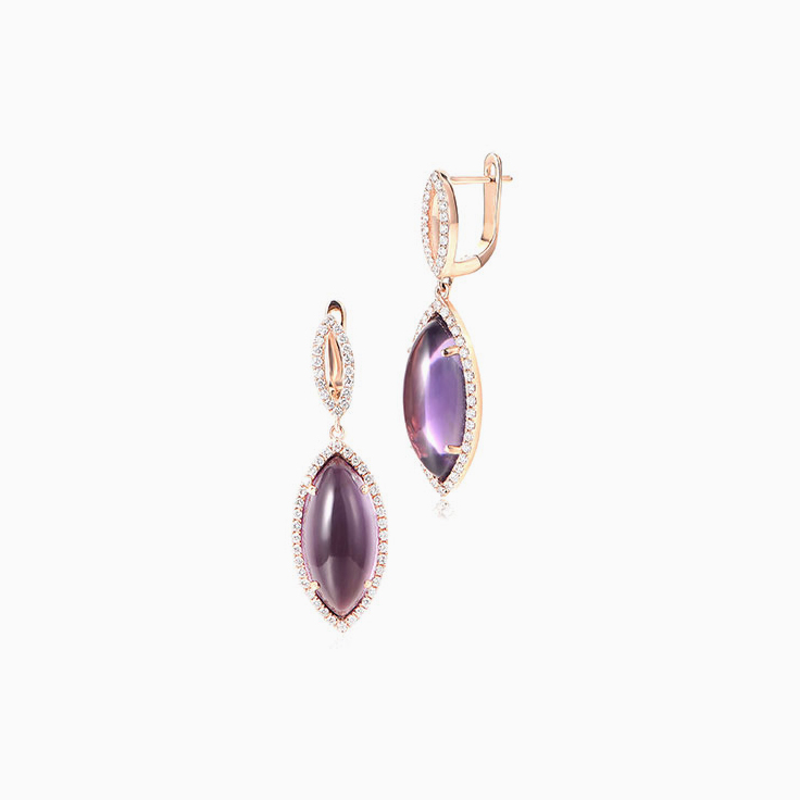 Marquise Amethyst Drop Earrings