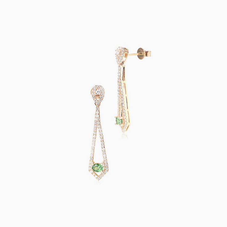 Oval Tsavorite Drop Earrings