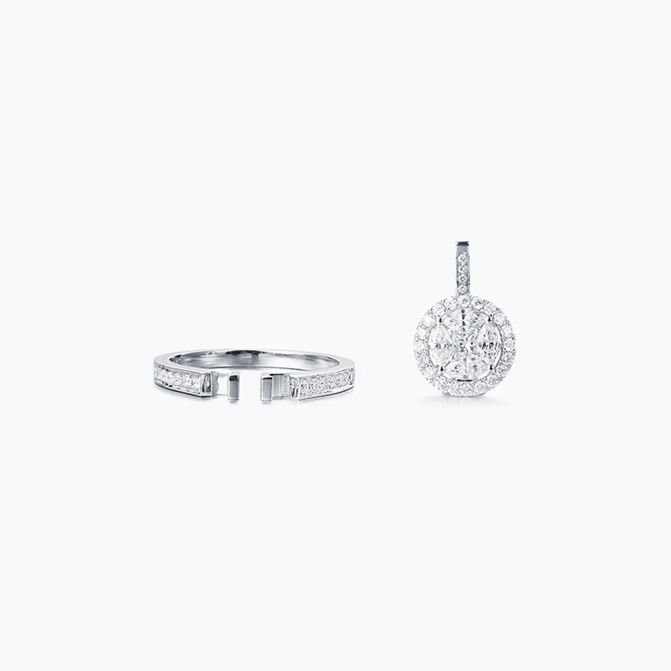 Round Diamond Cluster Pendant