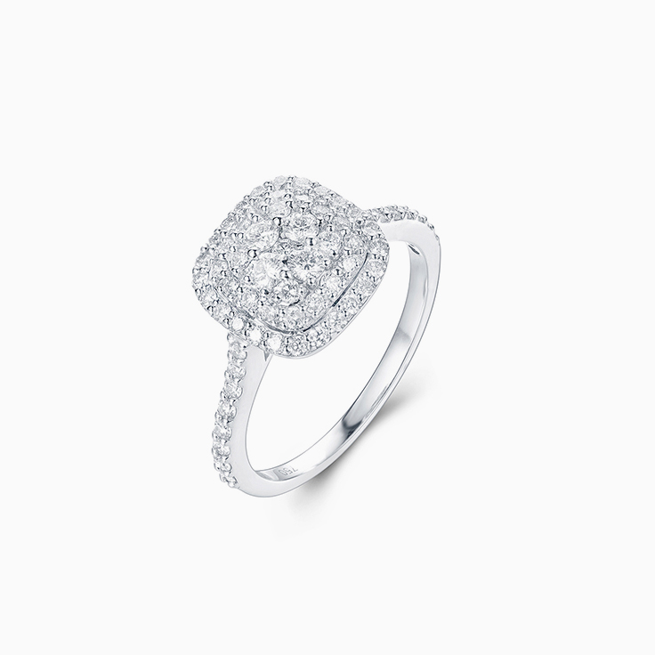 Cushion Double Halo Cluster