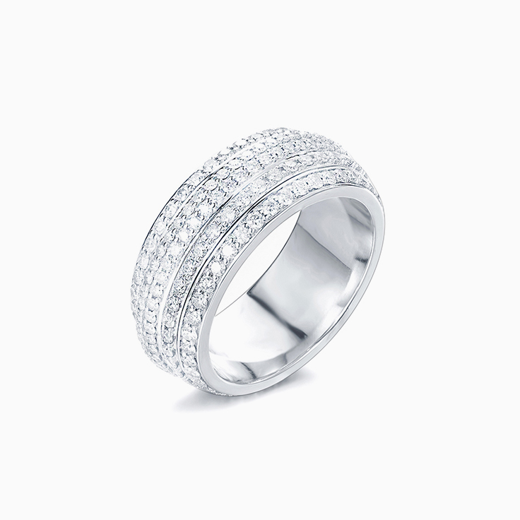 Five Row Pave Diamond Ring