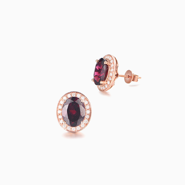 Rhodolite Garnet Studs