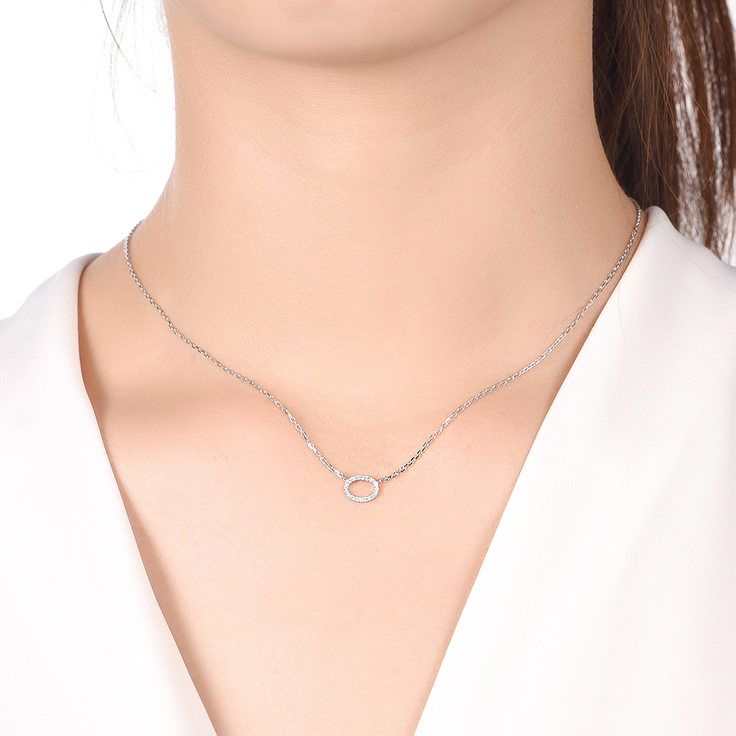 Oval Diamond Necklace