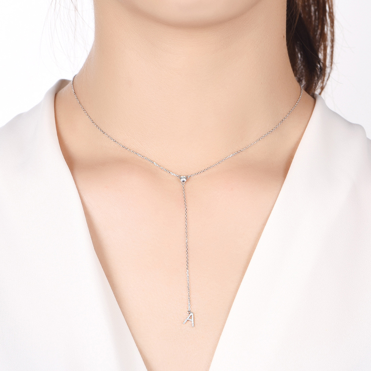 Initial Lariat Necklace