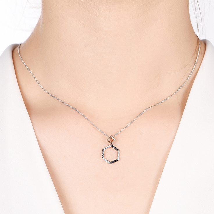 Black and White Diamond Pendant