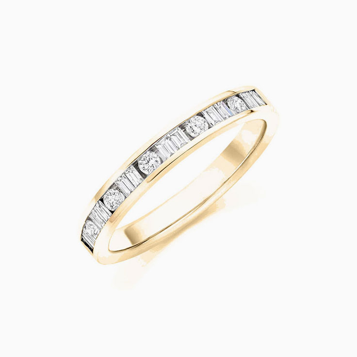 Baguette and Round Channel set Ring