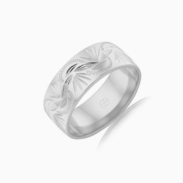 Carved Mens Wedding Ring C1602