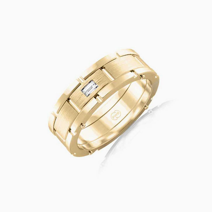 Baguette Diamond mens ring J4004