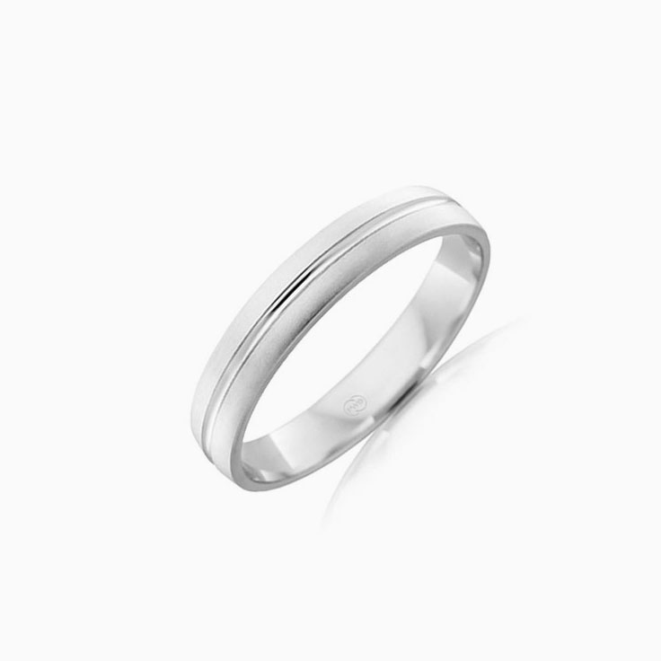 5mm White Gold Plain Mens Ring