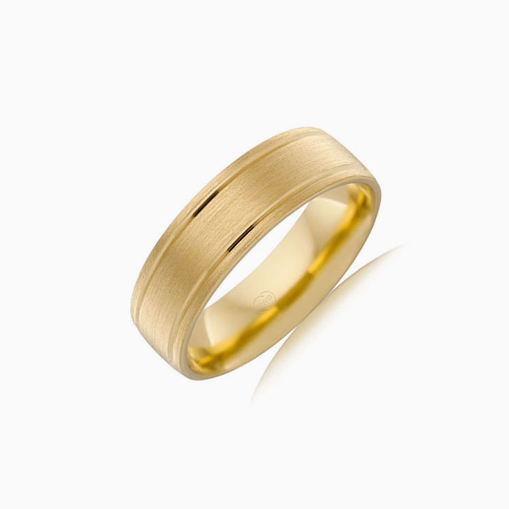 Double groove wedding ring B2867