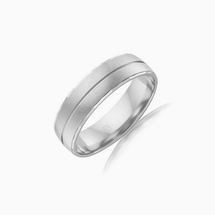 Centre Grooved Mens wedding ring B3871