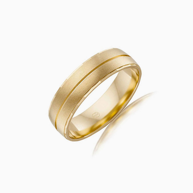 Centre Grooved Mens wedding ring B3871