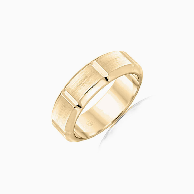 Bevelled Mens Wedding ring F3358