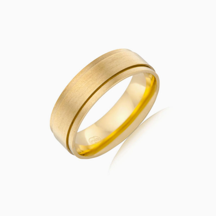 Brushed finish mens ring J1298