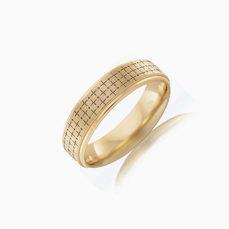 Cross pattern mens ring F4044