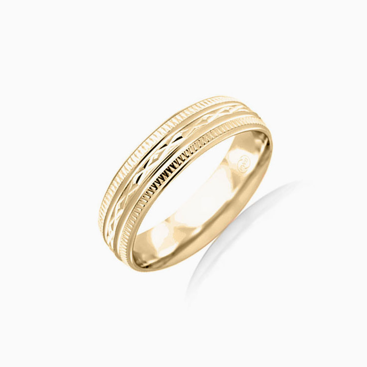 Carved Mens Wedding ring HR3858