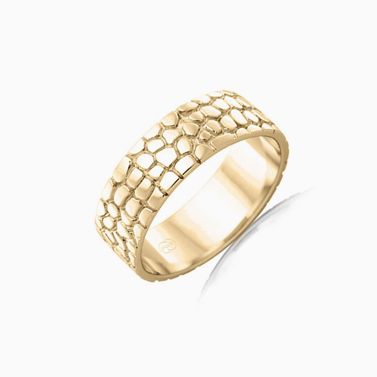 Carved Mens Wedding ring J1208