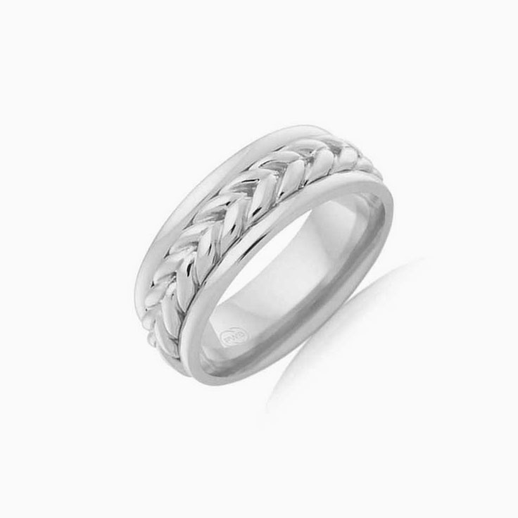 Patterened Mens wedding ring J2274
