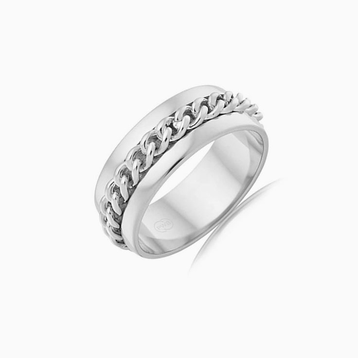 Centre Patterned Mens Ring J4035