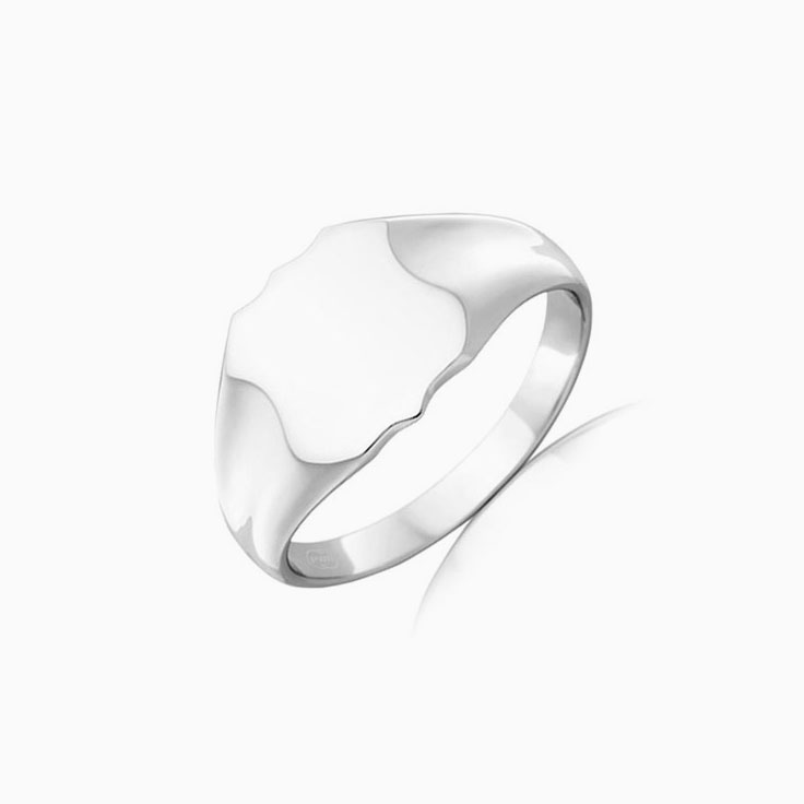 Classic Curvy Signet Wedding Ring