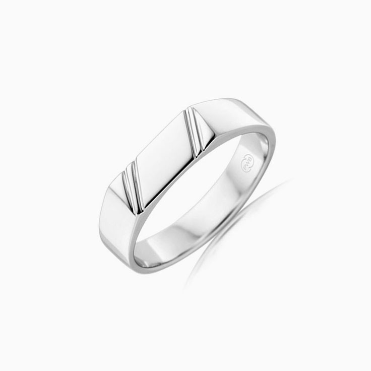 Hand Carved Rectangle Signet Mens Ring