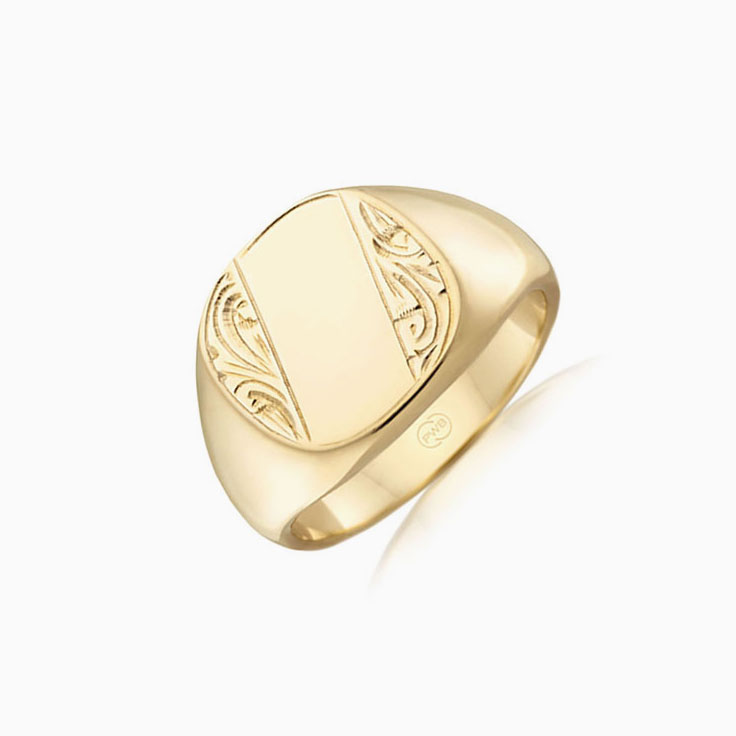 Engraved Rectangle Signet Ring