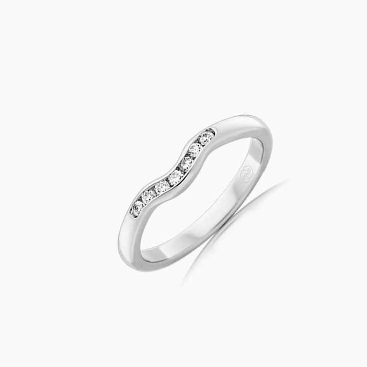 Five Stones Curved Lab Diamond Band