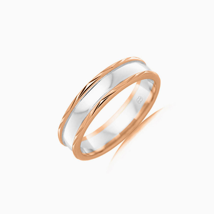Two tone mens wedding ring 2T1331