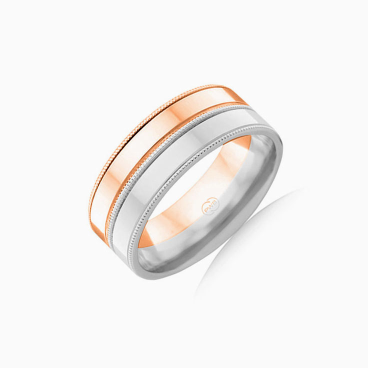 Two Tone Mens Wedding Ring 2T1364