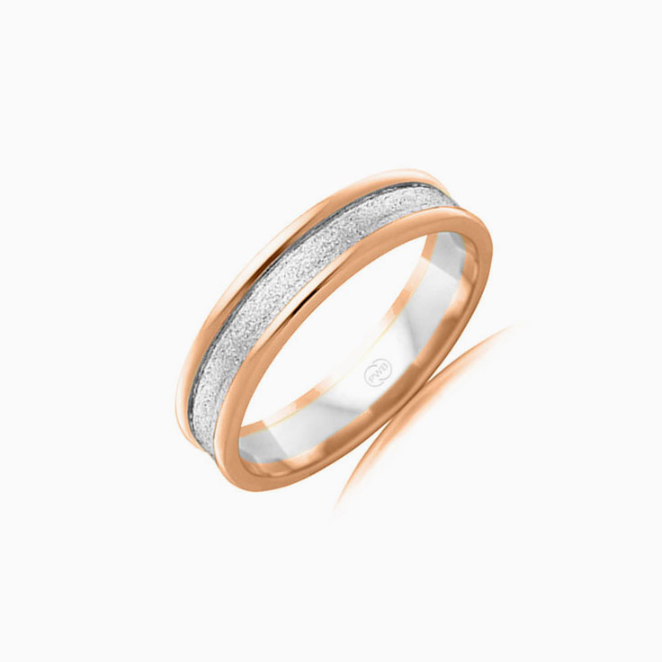 Two tone Mens wedding ring 2T2564
