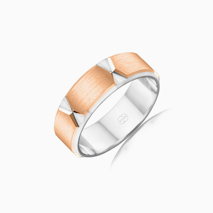 Two tone patterned ring 2T3733