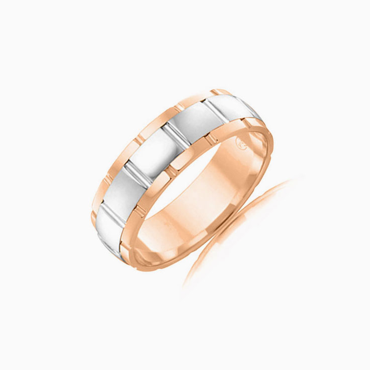 Two tone mens wedding ring 2TJ2713