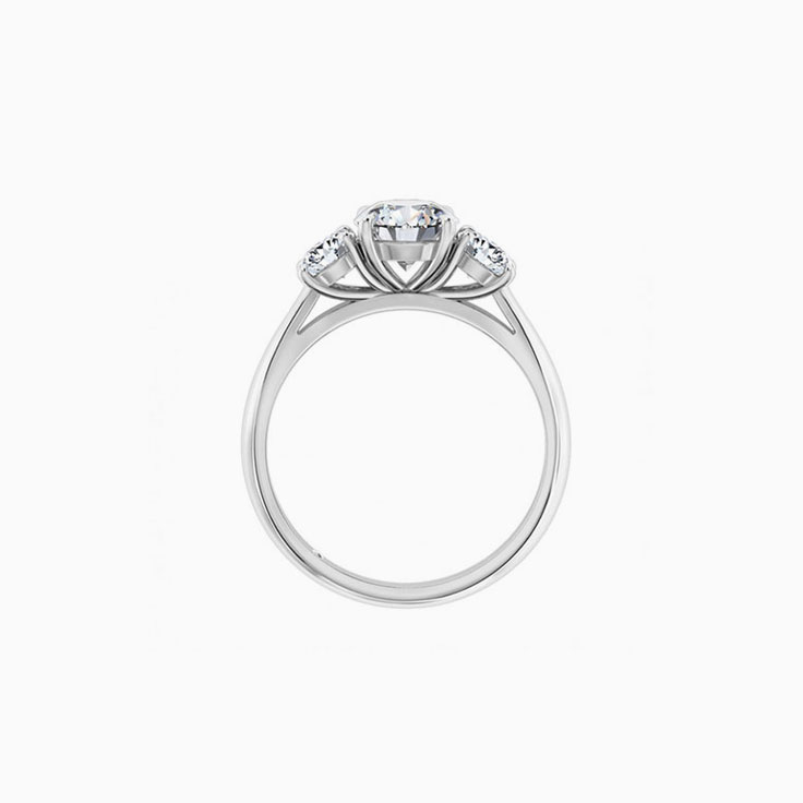 Round Brilliant Cut In a trilogy setting  Engagement Ring