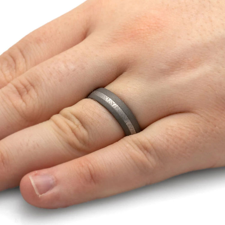 Meteorite With Sandblasted Titanium
