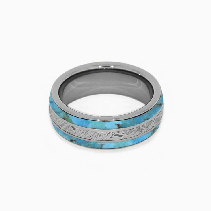 Meteorite With Turquoise And Titanium