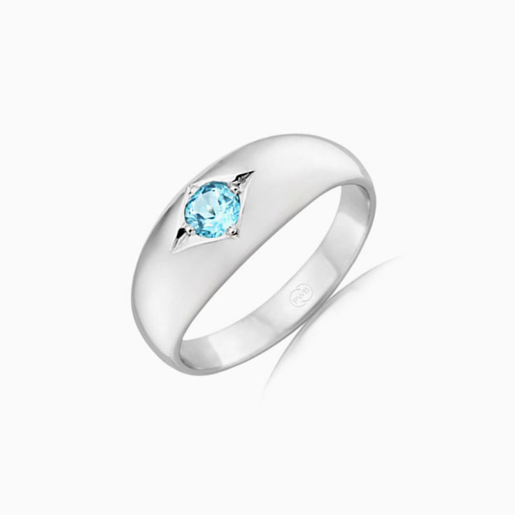 Drop set Blue topaz ring J1342