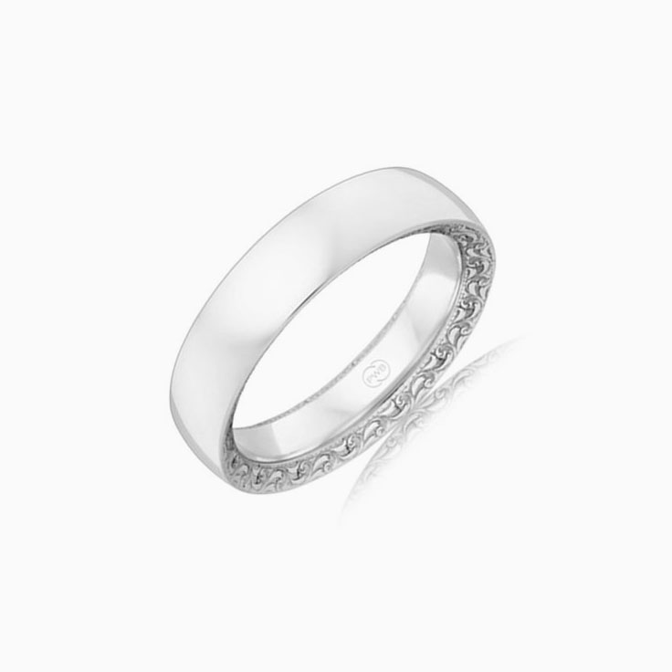 Side carved wedding ring OR3824
