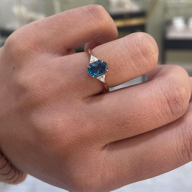 London blue topaz  with lab diamonds