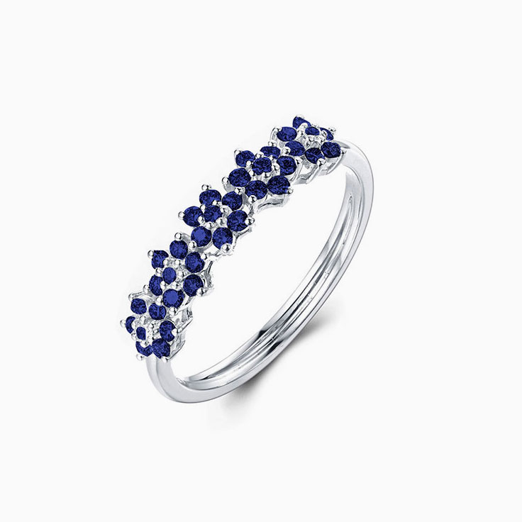 Floral gemstones Eternity ring