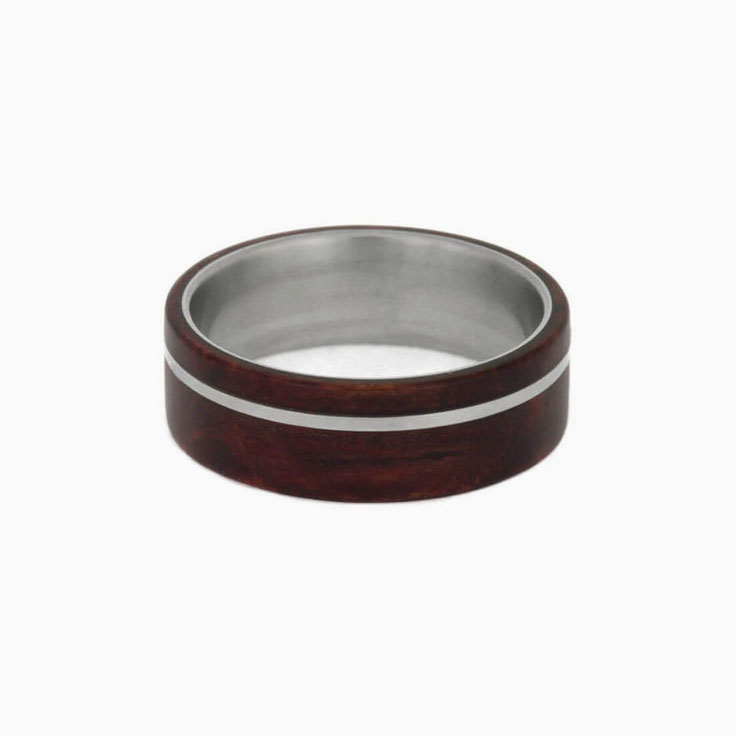 Ruby Redwood Wedding Band Matte Titanium Ring