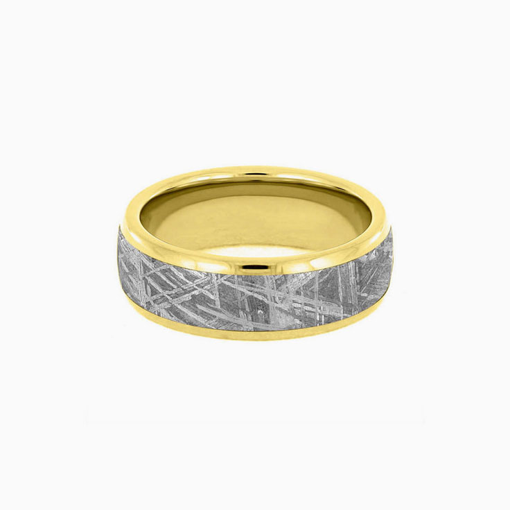 Solid Gold Meteorite Mens Wedding Band