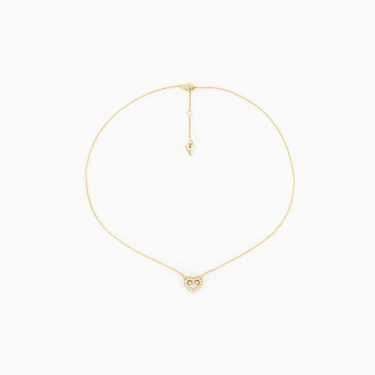 Diamonds in Gold Heart Necklace