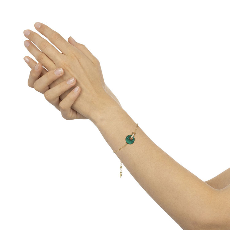 Green Malachite And Diamond Bracelet