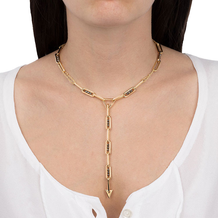 Black And Yellow Gold Necklace