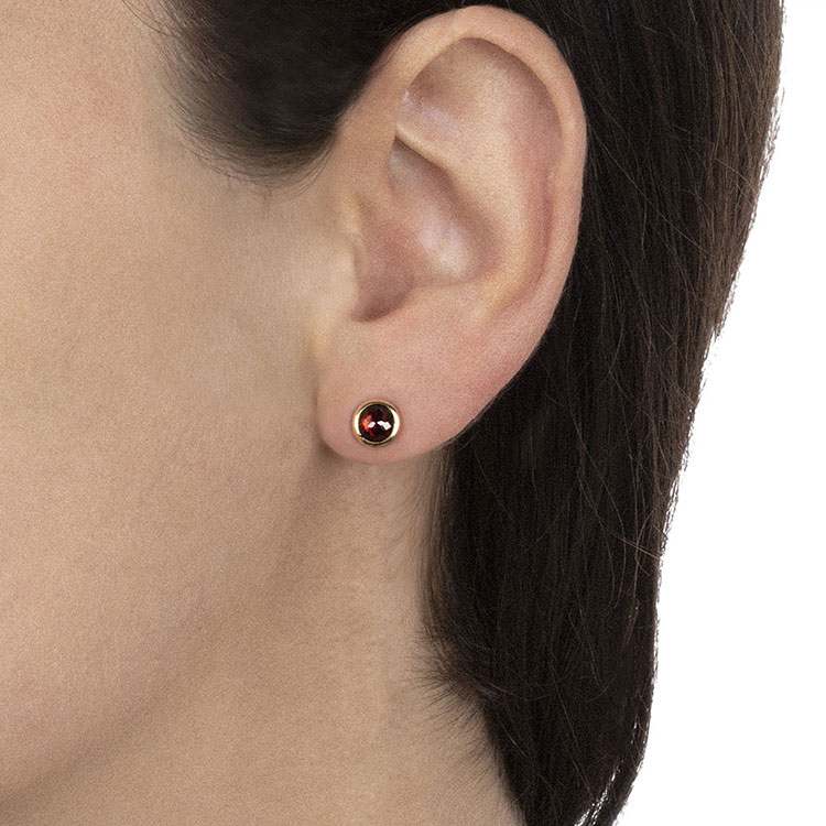 Luna Earrings With Red Garnet Gemstone